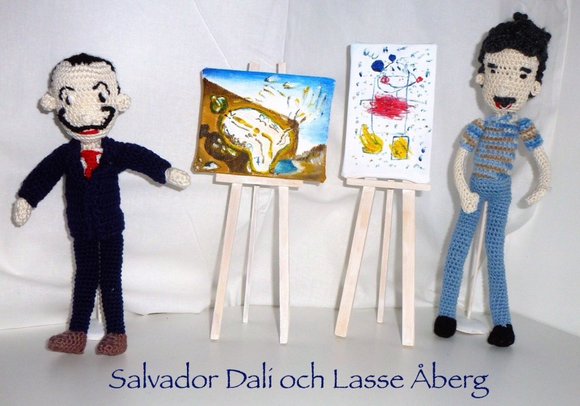 Salvador Dali & Lasse Åberg amigurumis